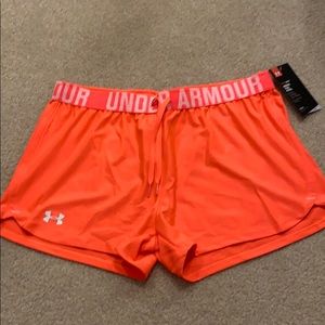 Women’s Neon Orange Under Armour Shorts